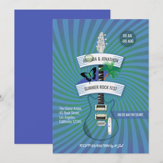 Convite Casamento do Festival Summer Rock (Frente/Verso)