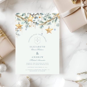 Convite Casamento do fosco Pine Star Garland