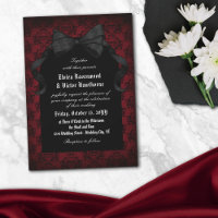 Casamento do Gótico Arco Negro com Damasco Vermelh