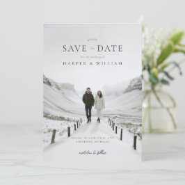 Convite casamento do inverno fotografado salve a data