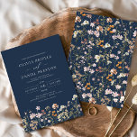 Convite Casamento do Jardim de Flores Selvagens do marinho<br><div class="desc">Mergulhe seus convidados no romance da natureza com nosso convite para casamentos de Boho Wildflower Garden. Inspirado pela beleza das flores indomadas, este convite captura a essência de uma celebração livre-espirituosa. A design encantadora apresenta flores silvestres delicadas dançando em meio a um verde-luxuoso, definindo o tom perfeito para o seu...</div>