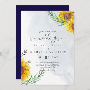 Convite Casamento do Jardim de Madeira Russo com Girassóis