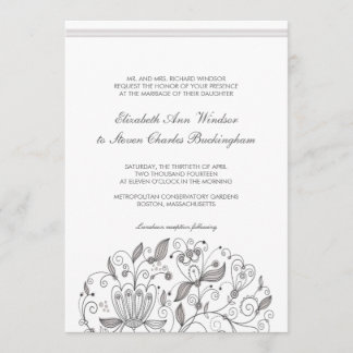Convite Casamento do Jardim de Taupe Monocromático do BHO