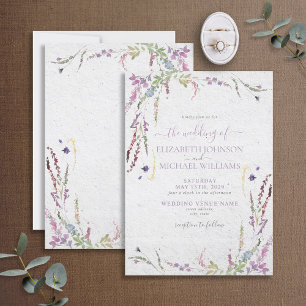 Convite Casamento do Jardim Floral da Lavanda Trendy Lilac