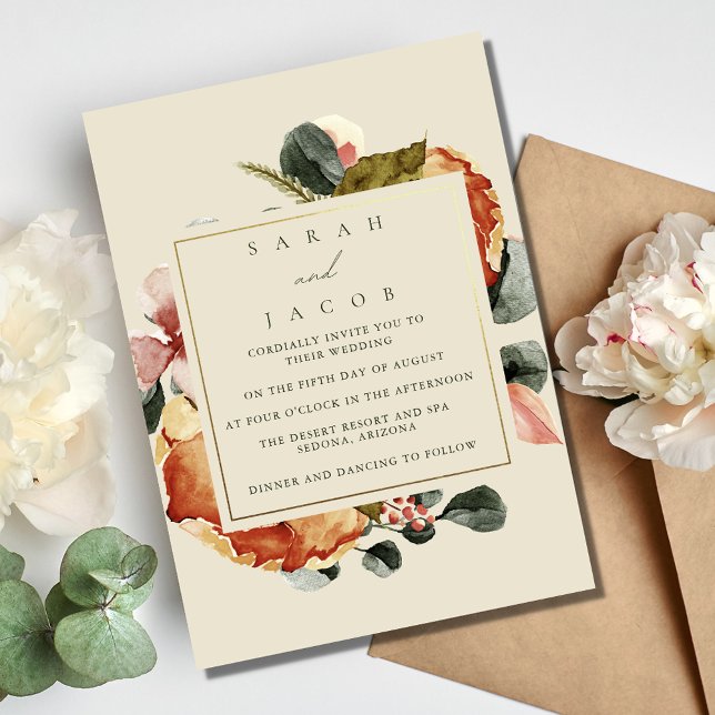 Convite Casamento do Jardim Floral Elegante (Elegant Floral Garden Wedding Invitation)