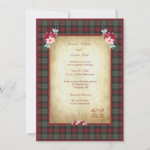 Convite Casamento do Jardim Tartan de MacLachlan Weathered