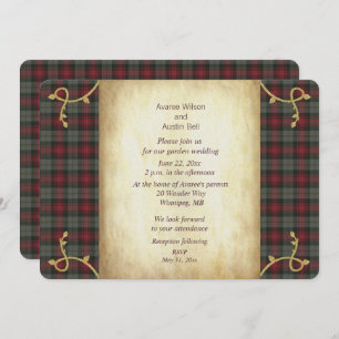Convite Casamento do Jardim Tartan de MacLachlan Weathered