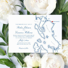Casamento do Mapa Elegante Bellingham Washington