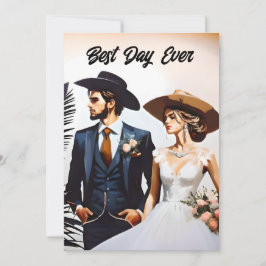 Convite Casamento do Melhor Dia de Cowboy e Cowgirl