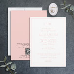 Convite Casamento do Monograma Clássico Cor-de-Rosa com Es<br><div class="desc">Seu casamento é um dos dias mais importantes da sua vida, então você quer que tudo seja perfeito. Isso inclui seus convites! Este Convite para Casamento de Monograma de Script Clássico Rosa-Rosa-Escamudo de Código QR Elegante é exatamente o que você precisa para definir o tom para seu dia especial. O...</div>