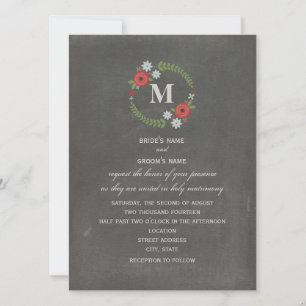 Convite Casamento do Monograma da Terra Floral Inspirada n