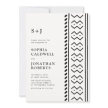 Casamento do Monograma de Boho Mudcloth Moderno