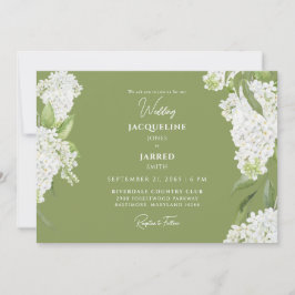 Convite Casamento do Moss Green White Hydrangeas