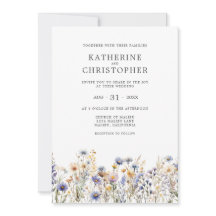 Casamento do Orçamento de Flor Azul Elegante