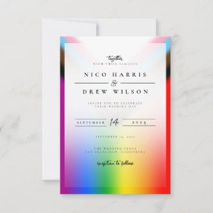 Convite Casamento do Orgulho LGBTQ+ Elegante