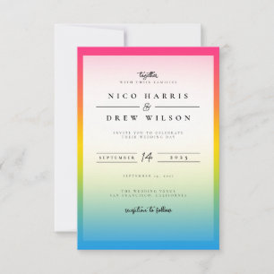 Convite Casamento do Orgulho Pansexual Elegante