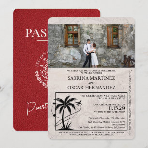 Convite Casamento do Passaporte Red Puerta Vallarta