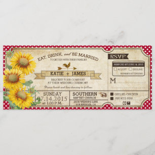 Convite Casamento do piquenique do país da verificação 