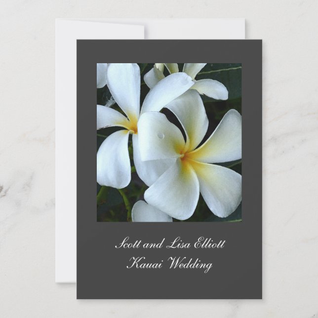 Convite Casamento do Plumeria de Kauai (Frente)