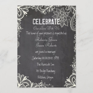 Convite casamento do quadro do flourish da tipografia do