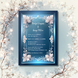 Convite casamento do quadro do ornamentado deco de arte az