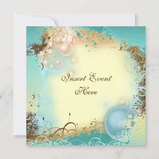 Convite Casamento do tema da praia - festa elegante (Frente)