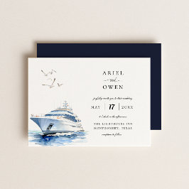 Convite Casamento do Tema Náutico de Iate de Luxo