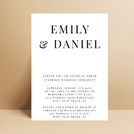 Convite Casamento do tribunal íntimo simples e egoísta