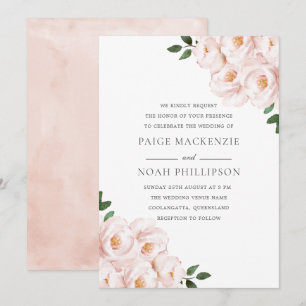 Convite Casamento do Wonderland de inverno com Blush Elega