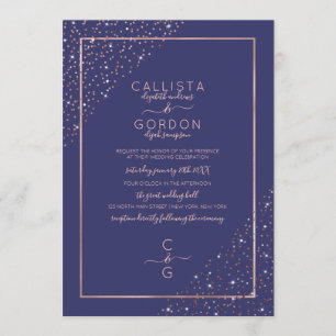 Convite Casamento dos cantos do Confetti com Glitter Doura