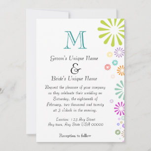 Convite Casamento dos Colorbursts em Monograma