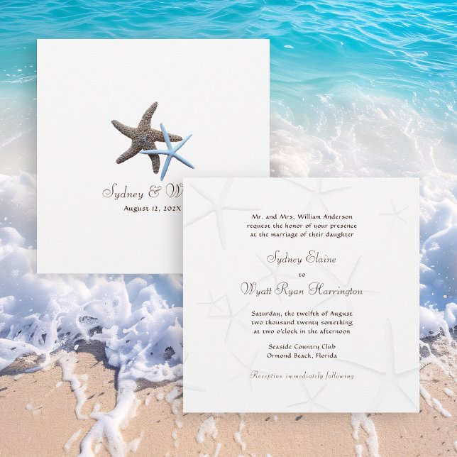Convite Casamento dos Nomes dos Pais da Casal Starfish (Criador carregado)