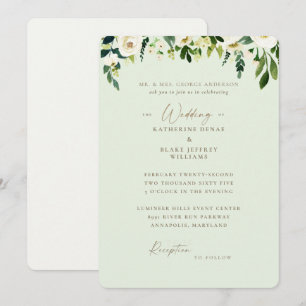 Convite Casamento dos Pais da Noiva Floral Branco Sage Cla