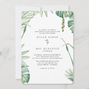 Convite Casamento dos Pais da Noiva Tropicais Praia