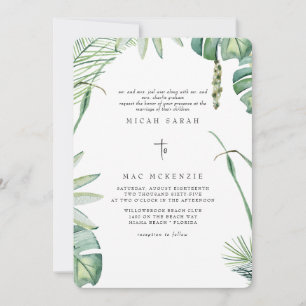 Convite Casamento dos Pais Tropicais Praia Branca