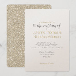 Convite Casamento Dourado com brilho de faísca