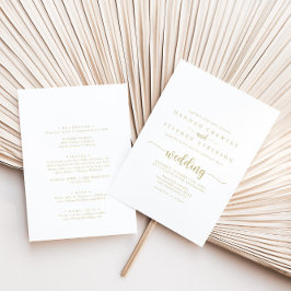 Convite Casamento Dourado com Frente e Trás de Caligrafia