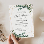 Convite Casamento Dourado com o Boho Botânico Moderno<br><div class="desc">Esta elegante coleção Dourada de Rustic Greenery apresenta cores aquáticas mistas em botânica verde,  um roteiro de caligrafia moderno emparelhado com uma letra serif clássica em preto e um monograma personalizado no verso. Itens correspondentes disponíveis.</div>