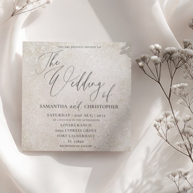 Convite Casamento Dourado da Caligrafia Elegante (Criador carregado)