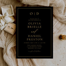 Casamento Dourado da Caligrafia Moderna Minimalist