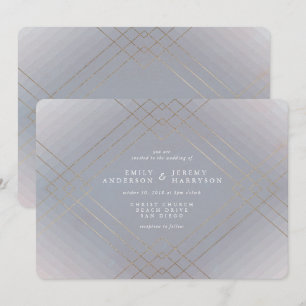 Convite Casamento Dourado da Cinza Diamond Gatsby