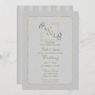 Convite Casamento Dourado da Rússia Natural Rosa Botânica