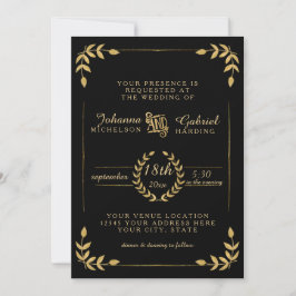 Convite Casamento Dourado da Tipografia Moderna Laurel Lea