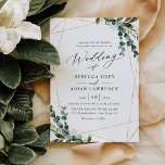 Convite Casamento Dourado da Verde Minimalista Moderna<br><div class="desc">Esta elegante coleção Dourada de Rustic Greenery apresenta cores aquáticas mistas em botânica verde,  um roteiro de caligrafia moderno emparelhado com uma letra serif clássica em preto e um monograma personalizado no verso. Itens correspondentes disponíveis.</div>