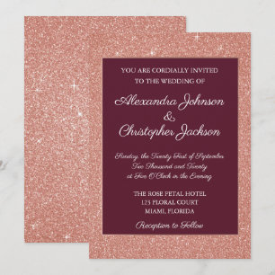 Convite Casamento Dourado de Brilhante e Rosa