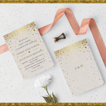 Casamento Dourado de Confetti com Couro Branco Ele