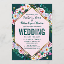 Casamento Dourado de Emerald Jade com Flores Rosa