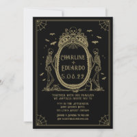 Casamento Dourado de Esqueleto com Hallowedding Gó