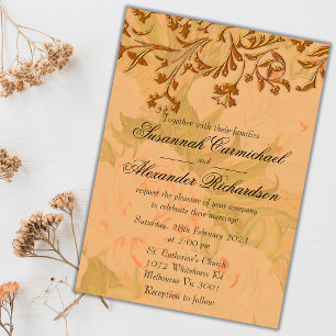Convite Casamento Dourado de Fade e Colheita