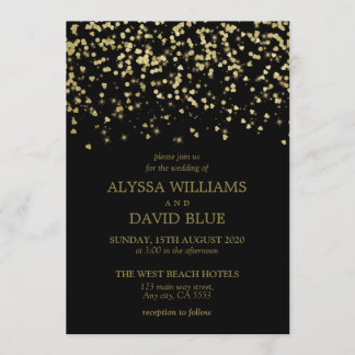 Convite Casamento Dourado de Faux de luxo elegante